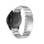 Garmin Fenix 5 Ruostumaton Teräs Vaihto Ranneke Kellolle - Hopea Hopea/Harmaa