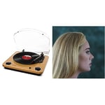 ION Audio Max LP - Vinyl Record Player/Turntable with Built In Speakers, USB Output for Conversion and Three Playback Speeds - Natural Wood Finish & 30 [VINYL]