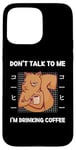 Coque pour iPhone 15 Pro Max Squirrel Don't Talk To Me I'm Drinking Coffee Style japonais