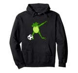 Dabbing Frog Soccer Cute Froggy Goal Crazy Dab Player Pullover Hoodie