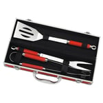 Le Marquier - Mallette 3 ustensiles pour barbecue ou plancha Rouge