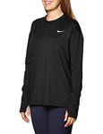 Nike Women Element Long-Sleeve Running Shirt - Black/Reflective Silver, Medium