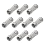 10pcs Mâle vers Mâle Coaxial Connecteur F R-Type RG6 Coaxial Rallonge Coupleur Adaptateur 75 Ohm Étanche pour Antenne, Coaxial Câble, TV, Répartiteur