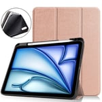 Till iPad Air 11 (2024) Slim fit tri-fold fodral Pennfack - RoseGold