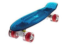 Ridge Blaze Mini Cruiser Skateboard Skate Transparent avec Roues Lumineuses LED: Planche a Roulettes complet