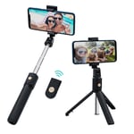 Mcbazel Bluetooth Selfie Stick Tripod,3 in 1 Mini Extendable Aluminum Selfie Stick with Wireless Remote for iPhone 12/11 Pro/Max/XS, Android, Samsung Galaxy Note/20/10/S10, Blackberry