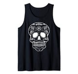 Sugar Skull Black and White Day of the Dead Tank Top