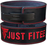 Just Fitee Weightlifting lever Belt Powerlifting Belts,gym belts,Strenght Belts 4 Inch 10-13 mm for Men and Women with stainless steel Lever Buckles S-XXL (Red/Black, L)