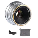 7artisans Objectif fixe manuel F1.8 de 25 mm pour appareils photo M4/3 Panasonic G1 G2 G3 G4 G5 G6 G7 GF1 GF2 GF3 GF5 GF6 GM1 Olympus EMP1 EPM2 E-PL1 E-PL2 E-PL3 E-PL5 (Argent)