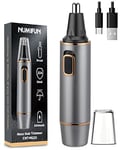 Professional Painless Nose Hair Trimmer for Men 2024 Upgrade Nose Trimmer Men Nose Trimmer for Men Dual Edge Blades with Waterproof,Powerful Motor, Grey Gold