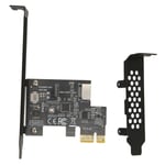 PCIE - USB 3.2 -laajennuskortti musta 5 Gbps nopea PCIE X1 - USB3.2 Gen1 TYYPIN E 20PIN -laajennuskortti pöytäkoneen etupuolelle Type C PCIE X1 - USB3.2