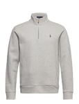 Double-Knit Mesh Quarter-Zip Pullover Tops Knitwear Half Zip Jumpers Grey Polo Ralph Lauren