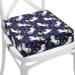 Réhausseur de chaise enfant coussin de siège rehausseur chaise enfant 33x33x8 cm - rehausseur enfant extérieur et intérieur rehausseur boostapak pour chaise haute de voyage licorne