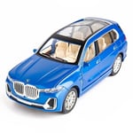 1/24 Yhteensopiva Bmw X7 Suv -Malliauton Lelulle, Sinkkiseoksesta Vedettävälle Takaisinvedettävälle Leluautolle Äänellä Ja Valolla Lapsille Pojalle Tytölle Lahja (Sininen)