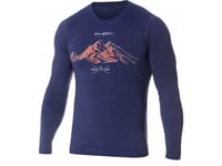 Brubeck Ls14140a Långärmad Outdoor Wool Pro T-Shirt Mörkblå Xl - Mountains 4