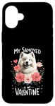 Coque pour iPhone 16 Plus Roses Flowers Valentine's Day Samoyed Dog Sammies