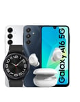 Samsung Galaxy A16 4GB 128GB 5G (Gray & Blue Black) (Brand New) + Galaxy Watch 6 Classic R950 + Galaxy Buds FE R400 (Bundle Deal)