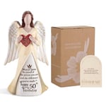 Storieme 50th Birthday Gifts for Women: Happy Birthday Gift Ideas for Mom Best Friend Sister Wife Daughter, Unique Angel Figurines 50 Years Old Birthday Gift