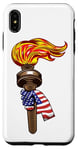 Coque pour iPhone XS Max Drapeau américain et torche 4 juillet patriotique américain