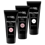 MYGEL by Mylee Nail Enhancement Polymer Gel Set 3x60g Nail Extension Builder Gel