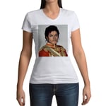 T-Shirt Femme Col V Michael Jackson Veste Cirque Chanteur Pop Star Celebrite