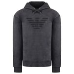 Emporio Armani Mens Dark Grey Hoodie Cotton - Size 3XL