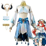 Genshin Impact Nilou Cosplay kostym komplett set med hattar Genshin Scaramouche Cosplay kostym Balladeer Cosplay Kimono Halloween Carnival Party Stag Costume XL