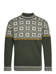 Tyssøy Masc Sweater Tops Knitwear Round Necks Khaki Green Dale Of Norway