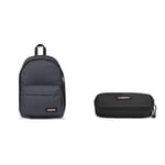 EASTPAK OUT OF OFFICE Backpack, 27 L - Blue Downtown (Blue) OVAL SINGLE Pencil Case, 5 x 22 x 9 cm - Black (Black)