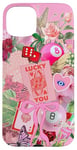 Coque pour iPhone 15 Plus Collage Coquette 8 Ball Lucky Rose