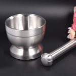 Stainless Steel Mortar And Pestle Set Kitchen Garlic Grinder