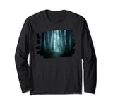 Scary Halloween Forest Dark Woods and Bats and Birds Long Sleeve T-Shirt