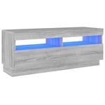 TV-taso LED-valoilla harmaa Sonoma 100x35x40 cm