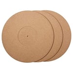 3 Pieces Cork Turntable Mats with High Fidelity for Vinyl LP Record Players5390