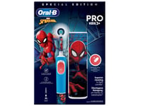 Oral-B Vitality Pro Kids Spiderman, Lapsi, Pyörivä/värähtelevä hammasharja, Päivittäinen käyttö, Herkkä, Super sensitive, Sininen, Punainen, 7800 lii