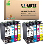 Comete, Marque Française - 29Xl - Lot De 10 Cartouches D'Encre Compatibles Avec Epson 29 Xl Fraise - Pour Epson 29 Expression Home Xp 452 Xp 235 Xp 245 Xp 247 (4 Noir 2 Cyan 2 Mage[DYJ070145]