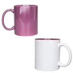 2X Sublimation Mug 2 Tone Coated Heat Press Tea Coffee Cup Personalize Gift 11oz