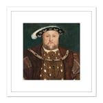 After Hans Holbein The Younger King Henry VIII 8X8 Inch Square Wooden Framed Wall Art Print Picture with Mount