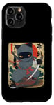 Coque pour iPhone 11 Pro Chat ninja japonais, chat noir kawaii ninja