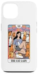 Coque pour iPhone 13 The Cat Lady Carte de tarot rétro Motif chat