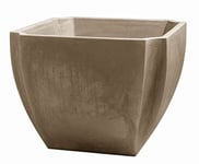 EDA - Bac à Arbustes PALMEA Carré 110 L - avec roulettes - Double Paroi - Réserve d'eau Intégrée - Usage Intérieur ou Extérieur - 70 x 70 x 55 cm - Taupe