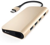 Satechi USB-C Multi-Port hub - 4K - 6 vejs - Guld