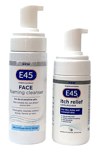 E45 Itch Relief Cool Mousse And Face Foaming Cleanser For Dry Skin 100-150ml