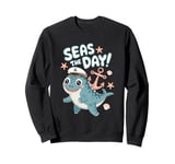 Kawaii Ichthyosaur Sea the Day! Marine Reptile Design Sweatshirt