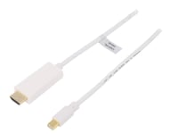 Cable mini DisplayPort 1.2 prise male HDMI prise male 3D 4K 1m - Blanc