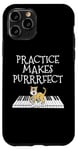 Coque pour iPhone 11 Pro Chat piano, pianiste, professeur de piano