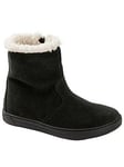 Birkenstock Kids Lille Suede Ankle Boot, Black, Size 2 Older