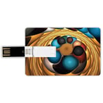 4G USB Flash Drives Credit Card Shape Spires Decor Memory Stick Bank Card Style Computer Rendered Abstract Fractal Background with Gradient Colors Rotary Decor,Multi Waterproof Pen Thumb Lovely Jump