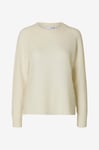 Selected FEMME - Tröja slfLulu LS Knit O-neck - Vit