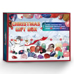 Jul Naturlig Healing Kristall Mineral Sten 24 Dagars Nedräkning Adventskalender Xmas Blind Box Party Favors For Kids